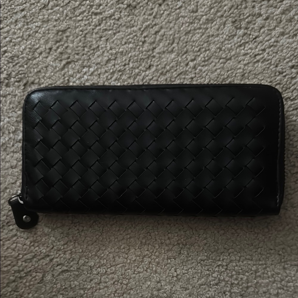 Elegant Black Woven Wallet